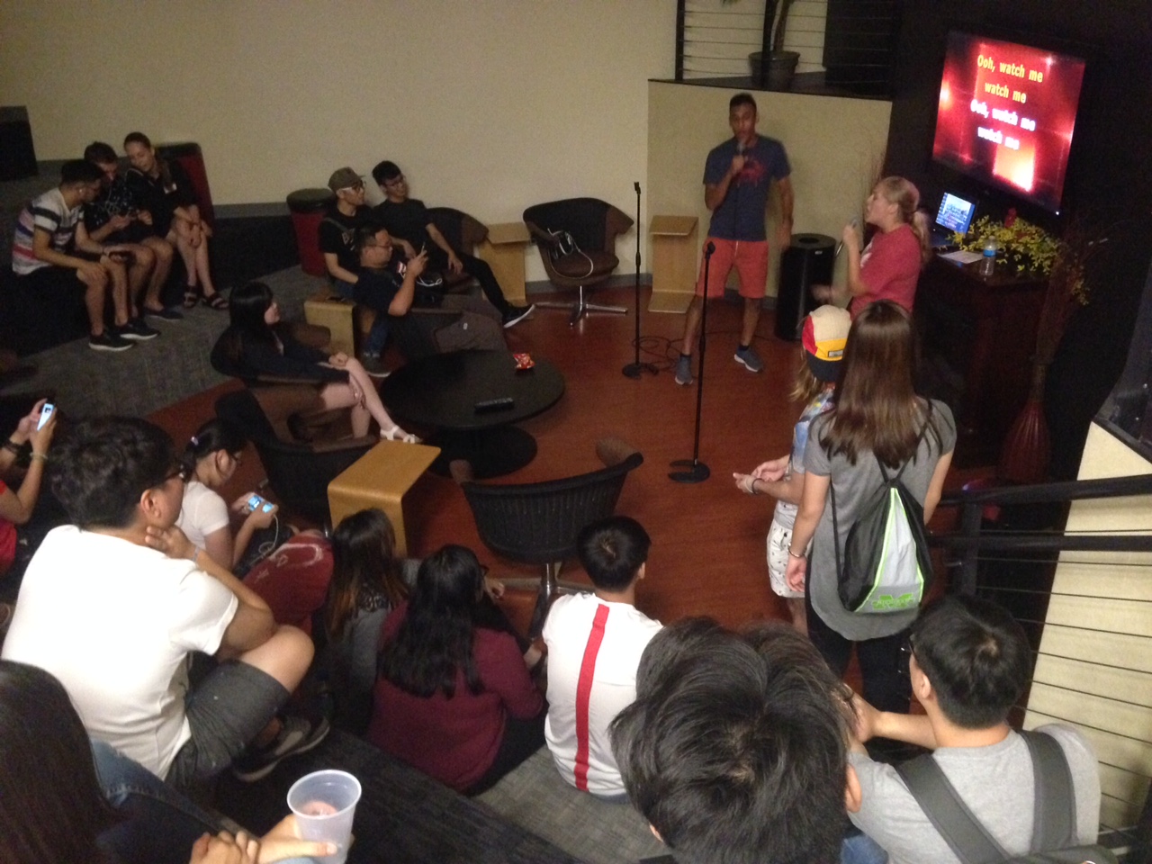 International students participate in karaoke at UNL.
